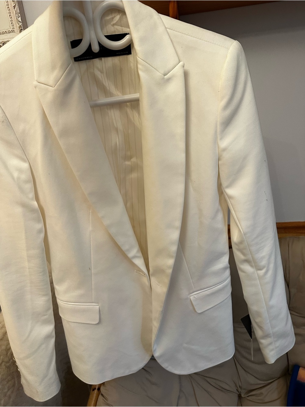 Zara White Tailored Single-Breasted Blazer (Medium) Brand NWT